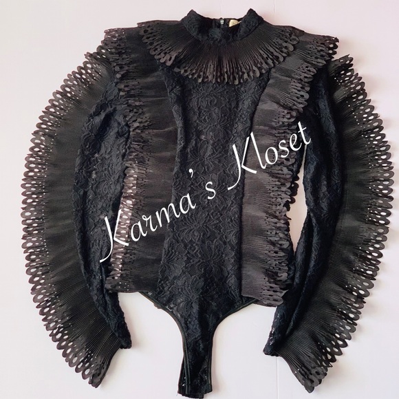 The Sang Tops - NWT Black Lace Bodysuit